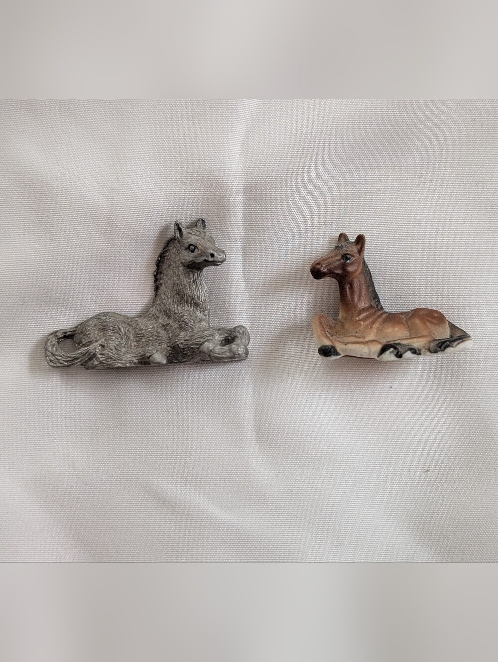 China and pewter horse figurines (spoontiques and bone China)